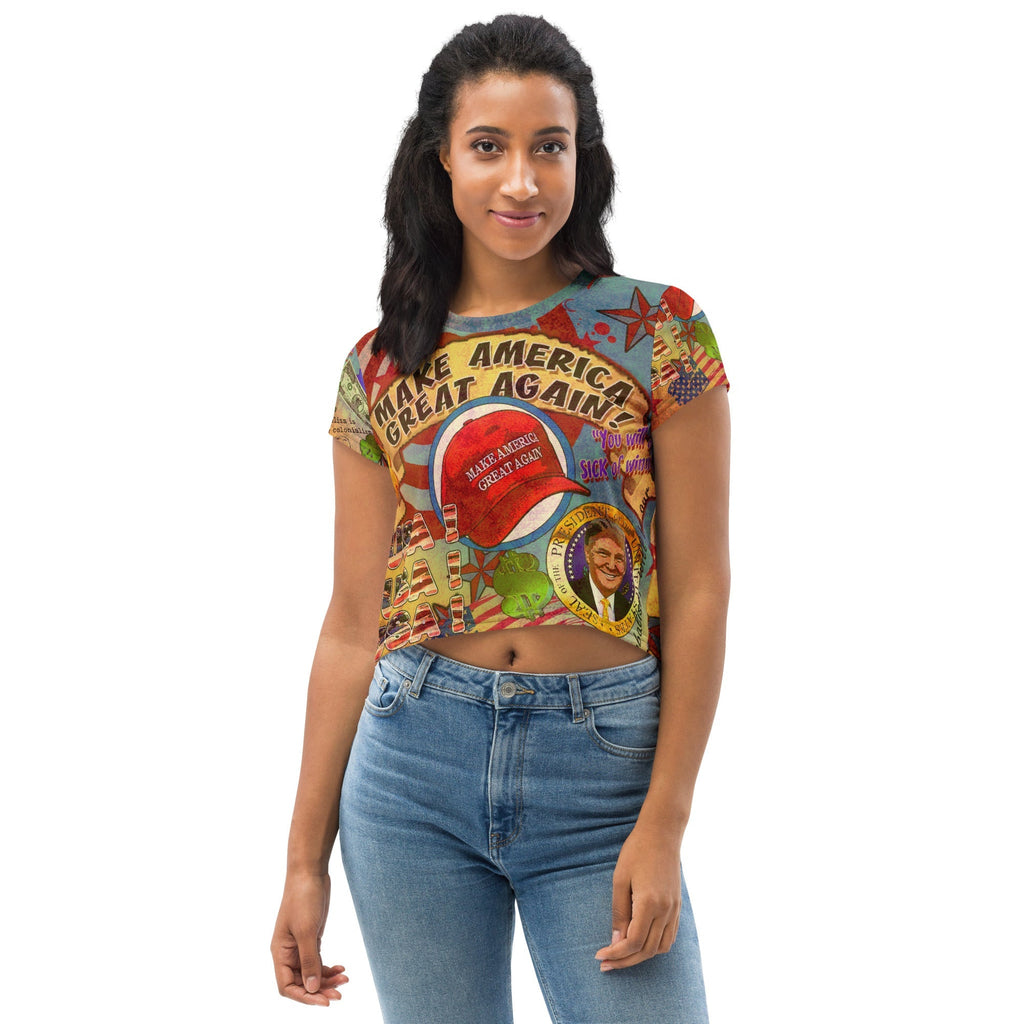The "MAKE AMERICA GREAT CROP TOP for women – TEES