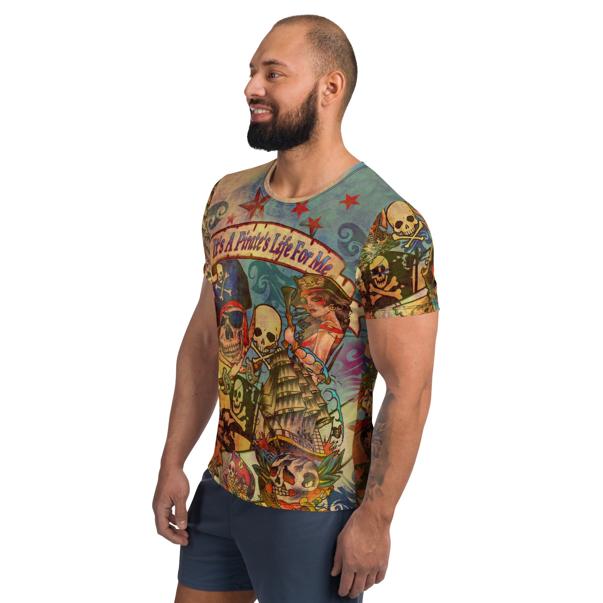 "THE PIRATE TATTOO MUSCLE TEE" for men