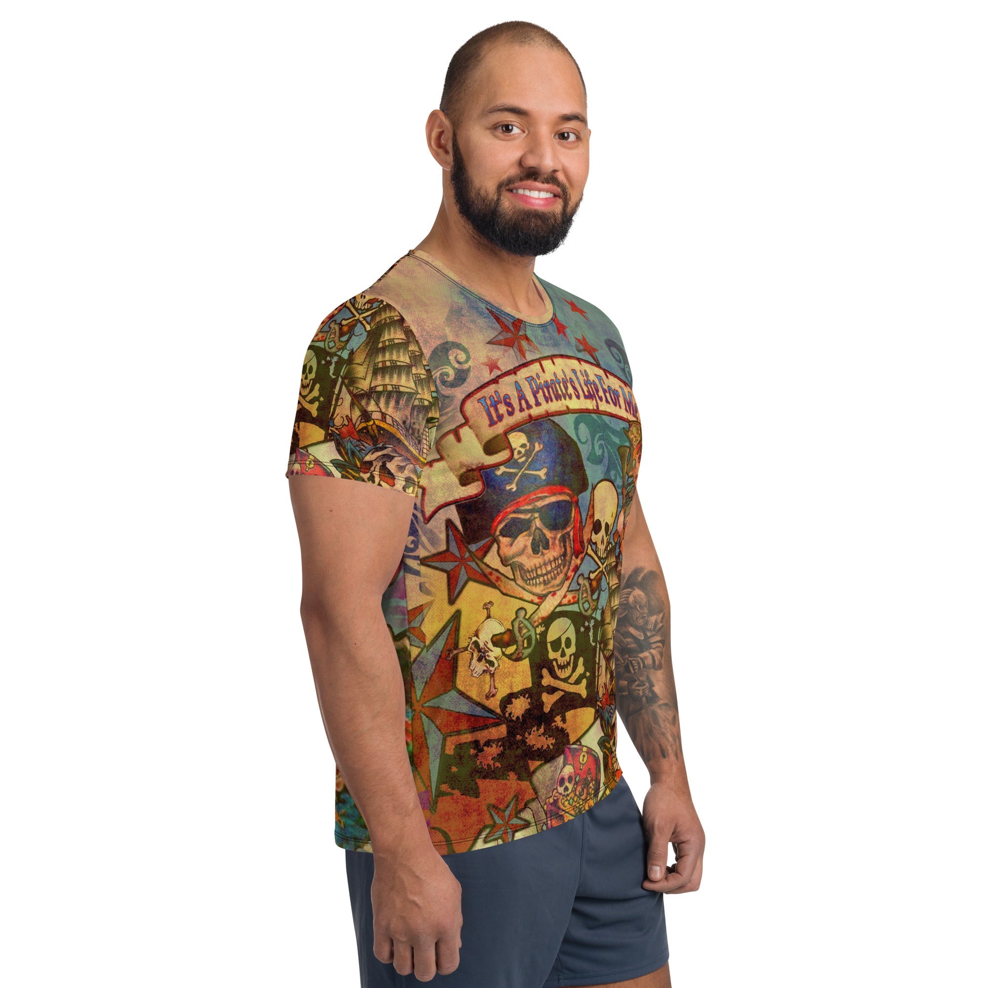 "THE PIRATE TATTOO MUSCLE TEE" for men