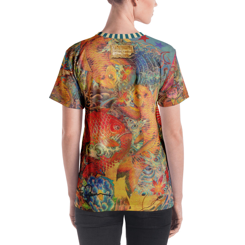 "THE KOI TATTOO TEE"; Women's T-shirt